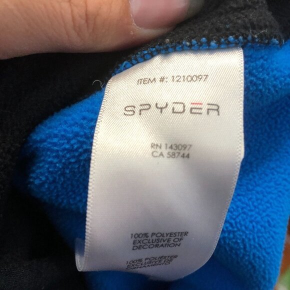 Spyder Boys Raider Sweater M 10/12 Blue Black Full Zip Pockets Jacket Outerwear - Picture 6 of 10